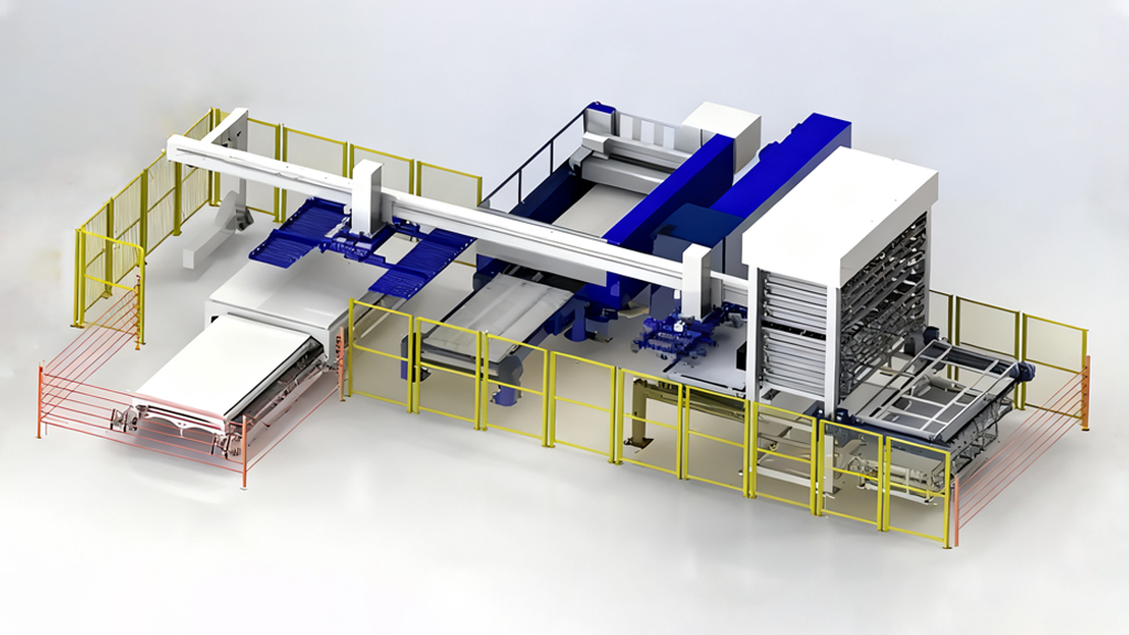laser processing line automatic truss loading and unloading+material warehouse