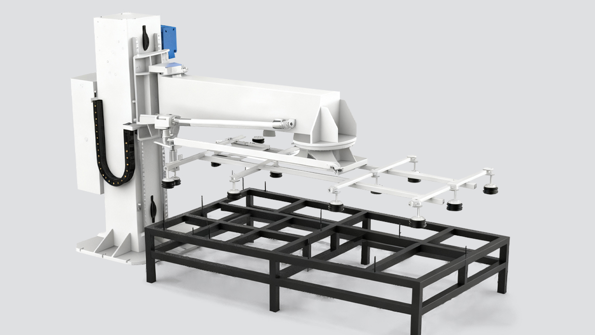 column robot with manual sheet material library