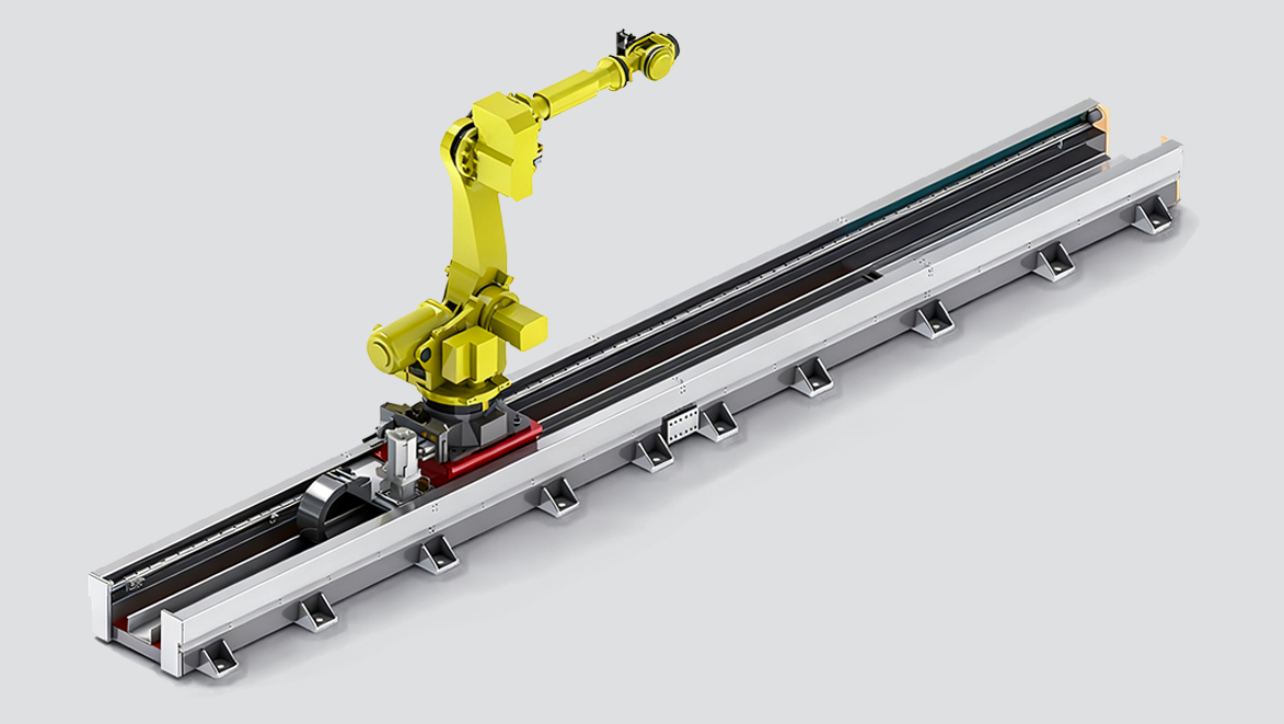 guide rail robot with manual sheet material library