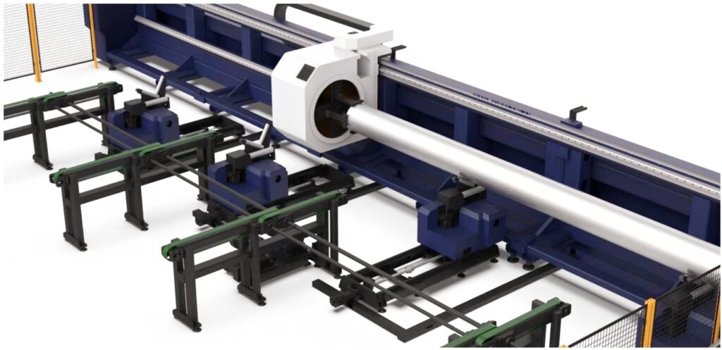 four chuck pipe cutting machine material support frame 1