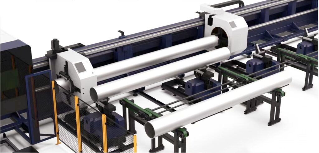 four chuck pipe cutting machine material support frame 2