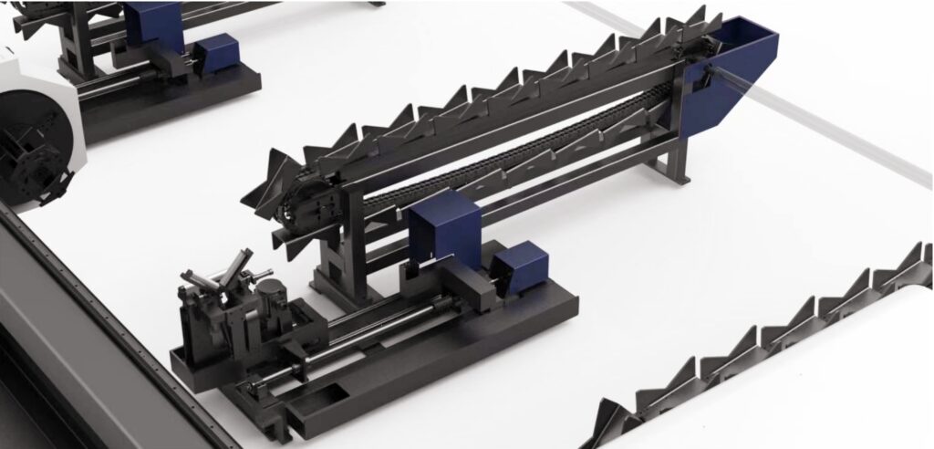 four chuck pipe cutting machine material support frame 3
